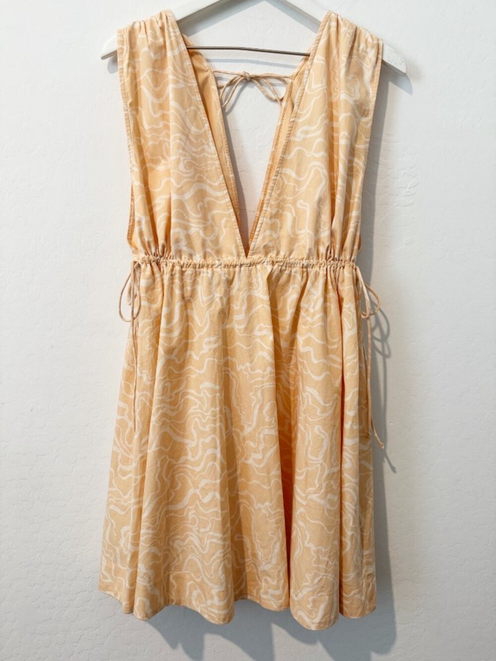 Abercrombie Babydoll Dress XL Double V Neck Swirly Vacation Boho Cottagecore - Picture 3 of 9